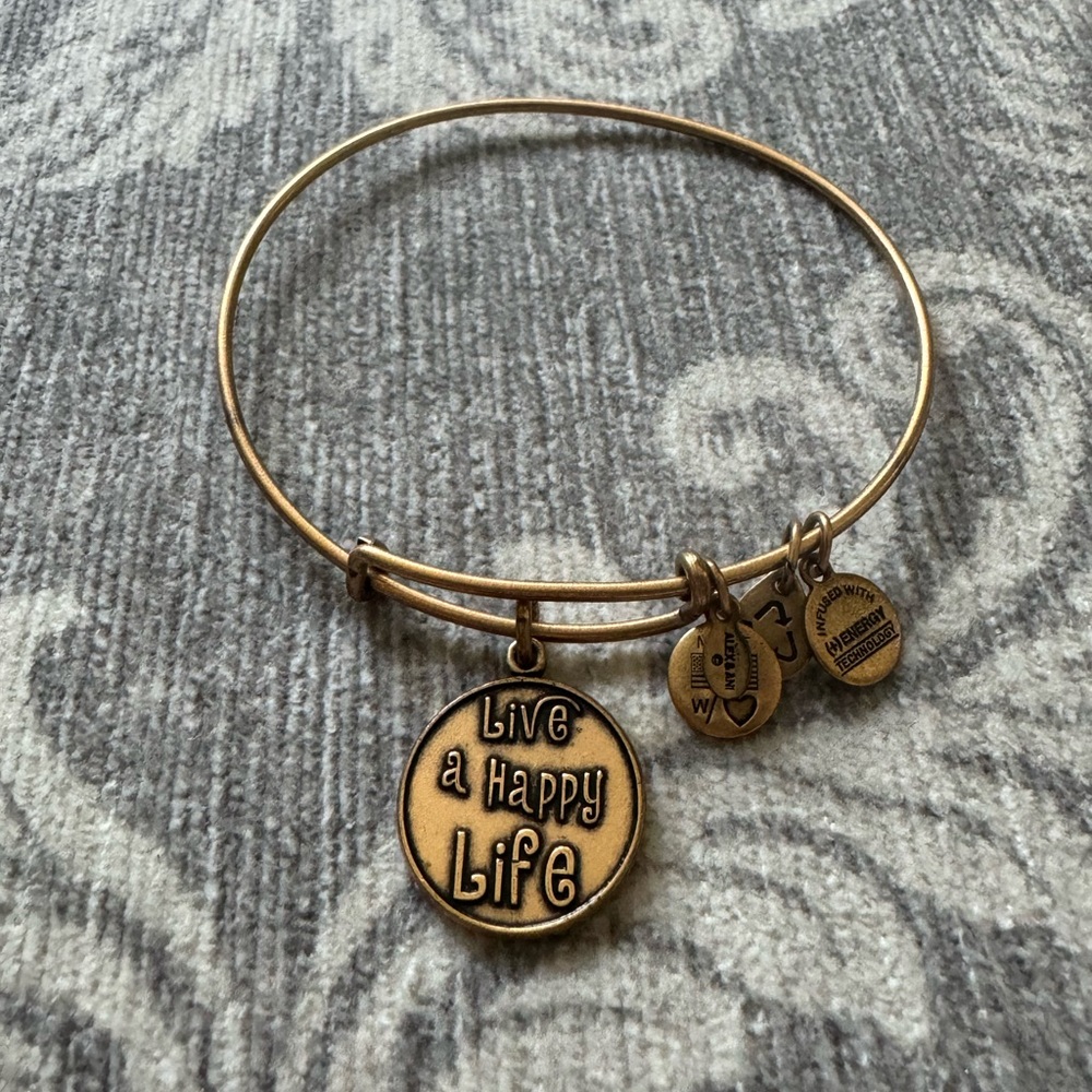 Alex & Ani "Live a Happy Life" Gold Bangle